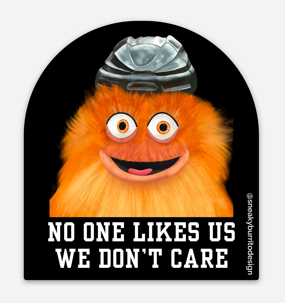 No One Likes Us We Don't Care Chaos Monster sticker