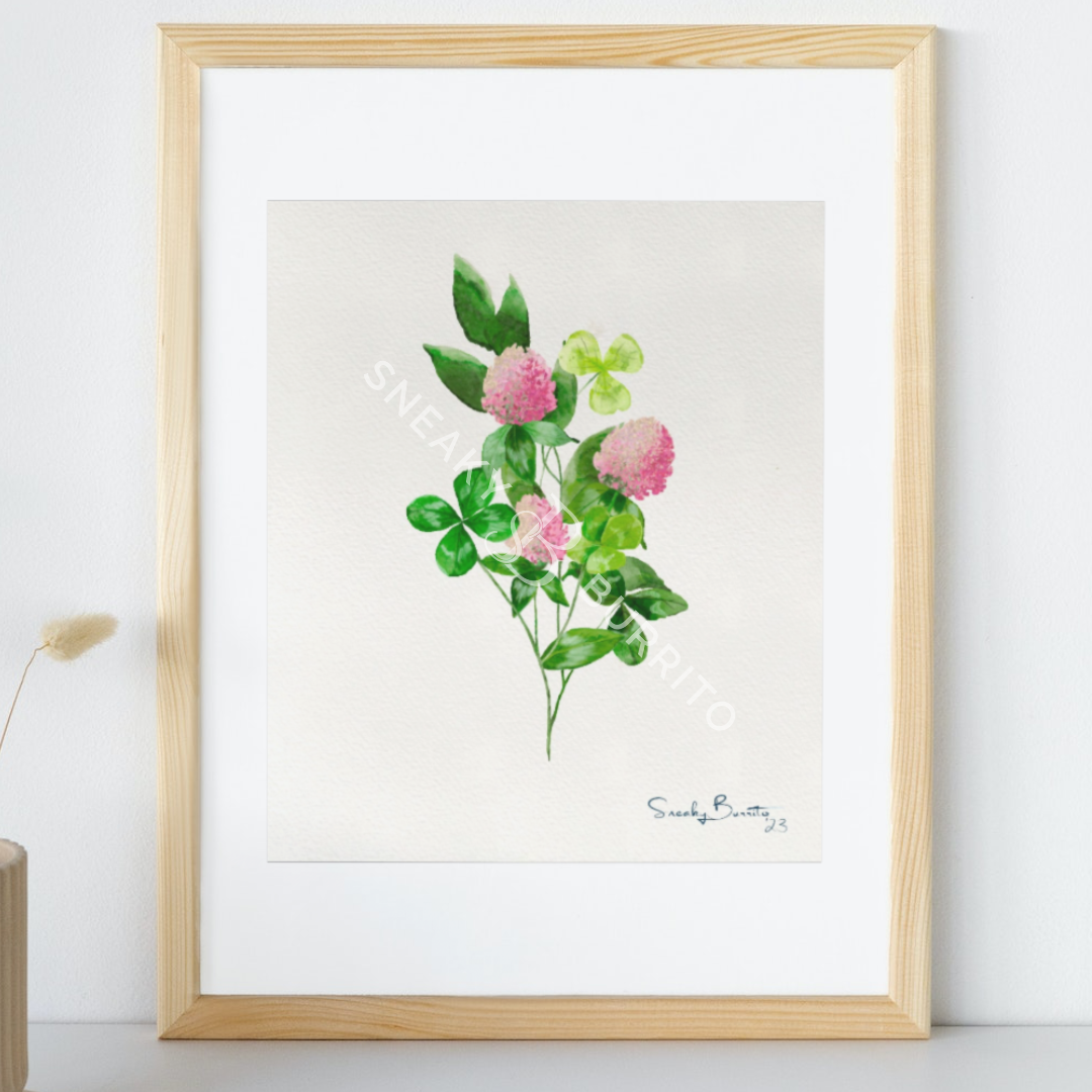 Shamrock & Red Clover art print