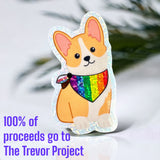 Progress Pride Corgi sticker