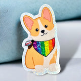 Progress Pride Corgi sticker