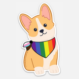 Progress Pride Corgi sticker