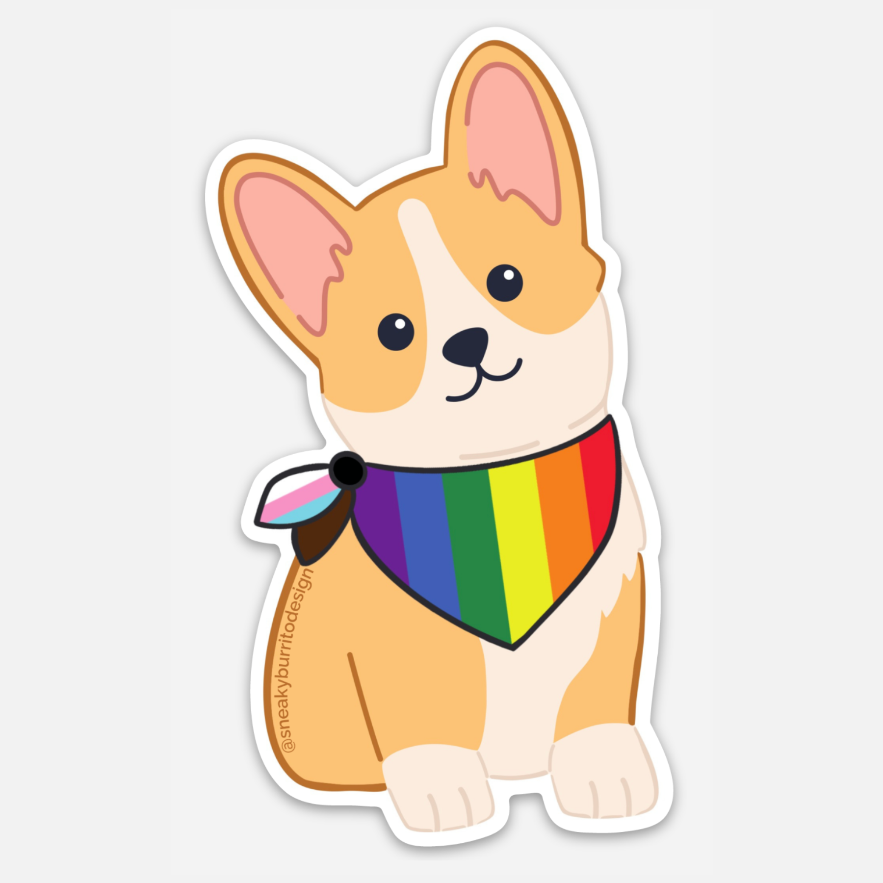 Progress Pride Corgi sticker