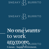 No One Wants To Work Anymore (navy edition) greeting card