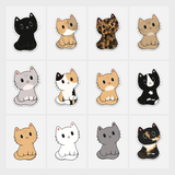 Cat sticker and magnet designs