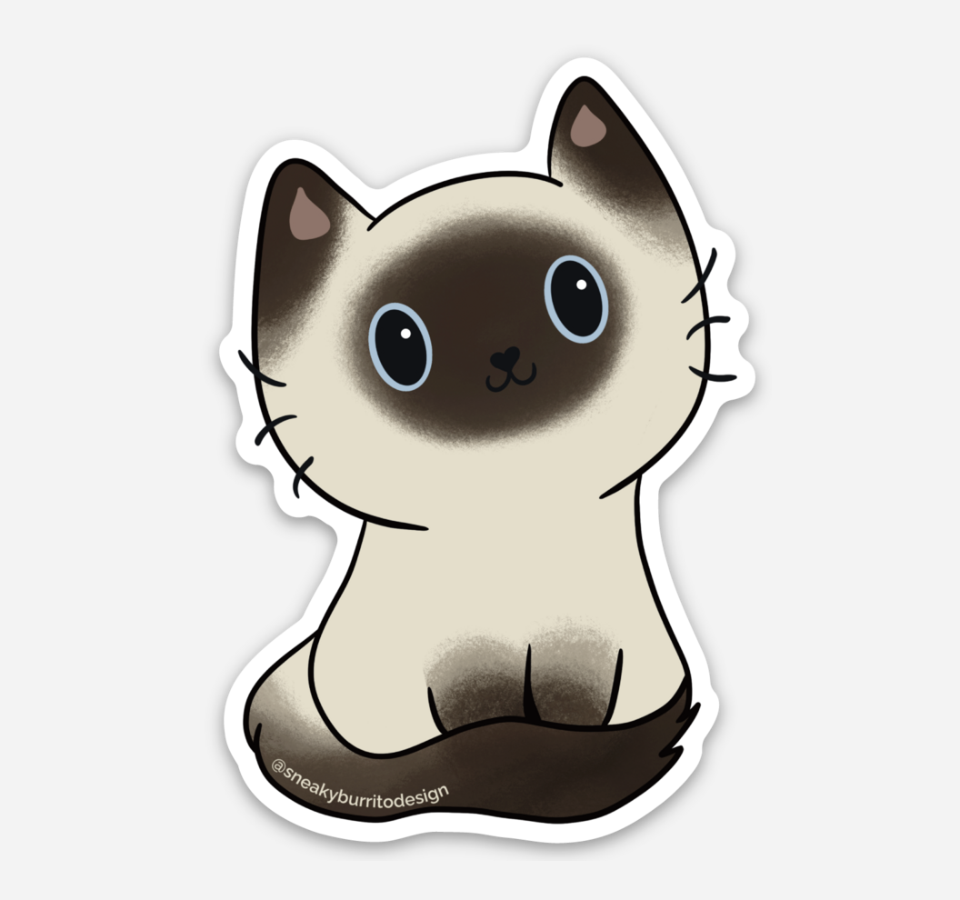 Cat sticker and magnet designs