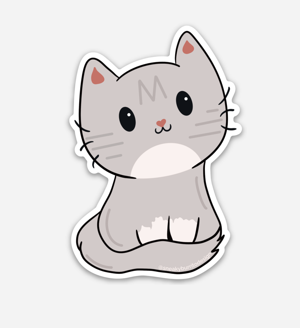Cat sticker and magnet designs