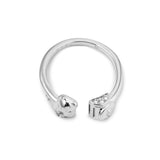 Trash Panda raccoon ring in silver or gold with a raccoon charm and CZ stones