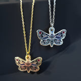 Mothman charm necklace in silver or gold with a Mothman cryptid silhouette charm