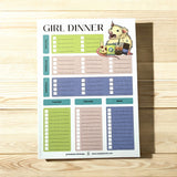 Girl Dinner grocery list notepad